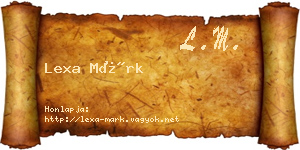 Lexa Márk névjegykártya